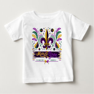T-shirt Pour Bébé Nouvelle-Orléans Mardi Gras jaune violet vert