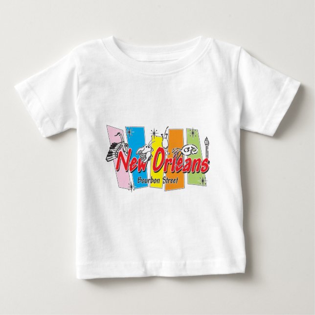 T-shirt Pour Bébé Nouvelle Orléans Retro Look (Devant)