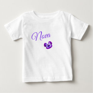 T-shirt Pour Bébé Nova, Filles Nom Avec Un Joli Pansy Violet,
