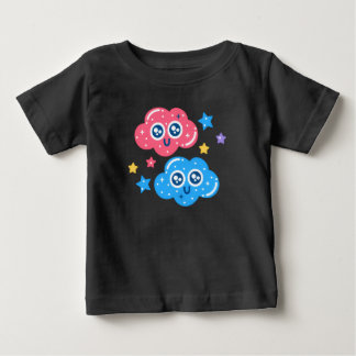 T-shirt Pour Bébé Nuages étoilés Kawaii mignons – Ciel de dessin ani
