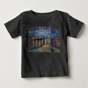 T-shirt Pour Bébé Nuit étoilée sur le Rhône par Vincent Van Gogh