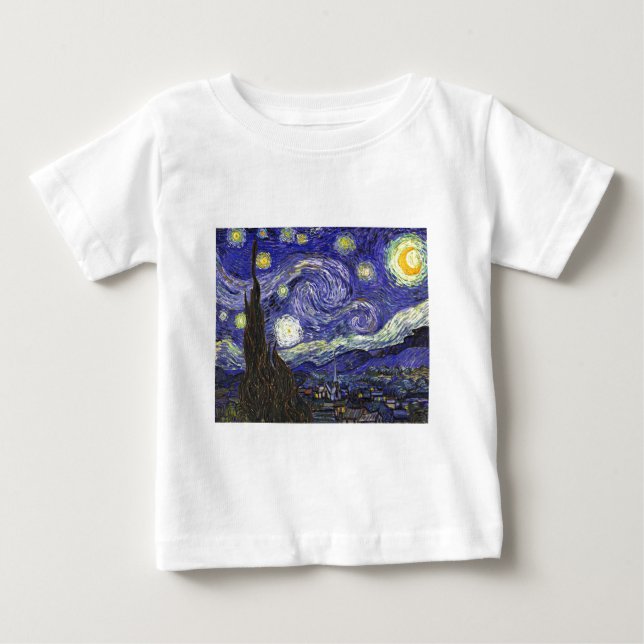 T-shirt Pour Bébé Nuit Van Gogh Starry (Devant)