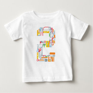 T-shirt Pour Bébé Numéro 2 Outils de construction 2 ans