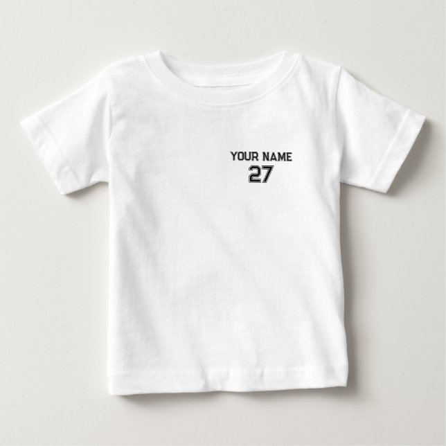 T-shirt Pour Bébé Numéro de nom personnalisé avant arrière (Devant)