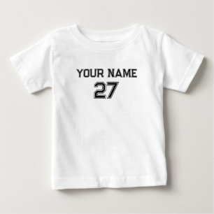 T-shirt Pour Bébé Numéro de nom personnalisé avant arrière