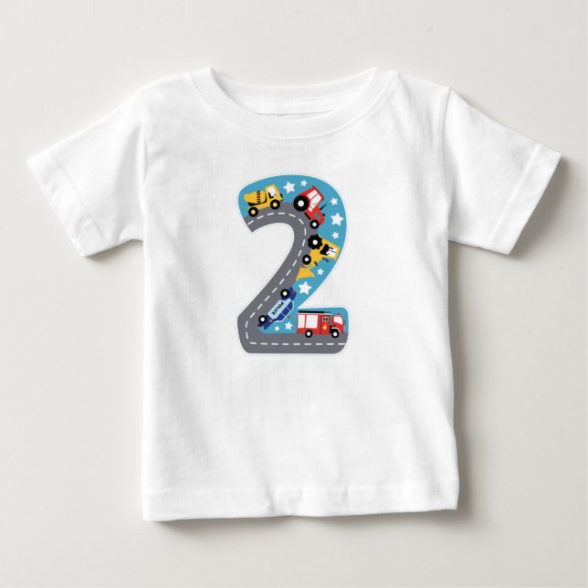 T-SHIRT POUR BÉBÉ NUMÉRO DEUX ENFANT 2E ANNIVERSAIRE (Devant)