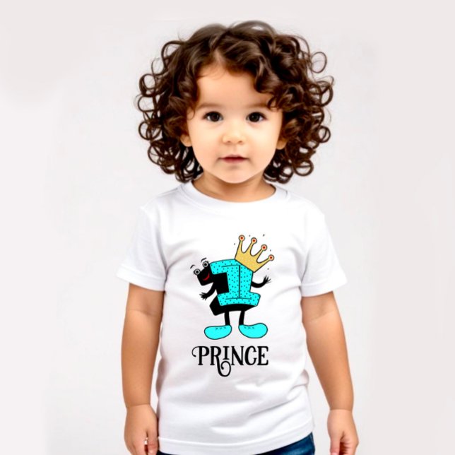 T-shirt Pour Bébé Numéro drôle un avec couronne (Créateur téléchargé)