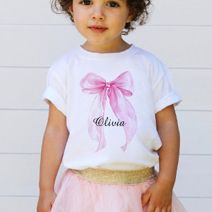 T-shirt Pour Bébé Nursery au Ruban à Nœud Rose