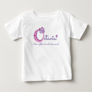 T-shirt Pour Bébé Octavia girls O nom signifiant chemise monographiq