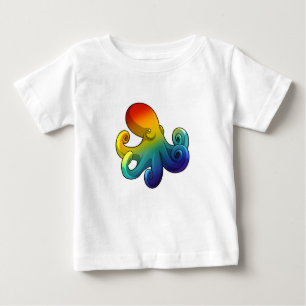 T-shirt Pour Bébé Octopus avec arc-en-ciel