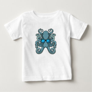 T-shirt Pour Bébé Octopus avec lunettes de soleil
