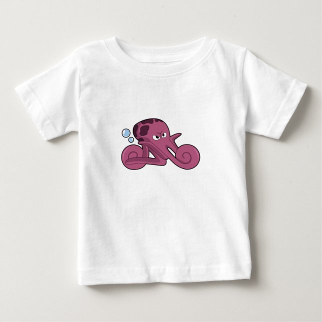 T-shirt Pour Bébé Octopus en moto (Devant)