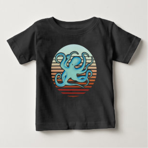 T-shirt Pour Bébé Octopus les années 70 style rétro
