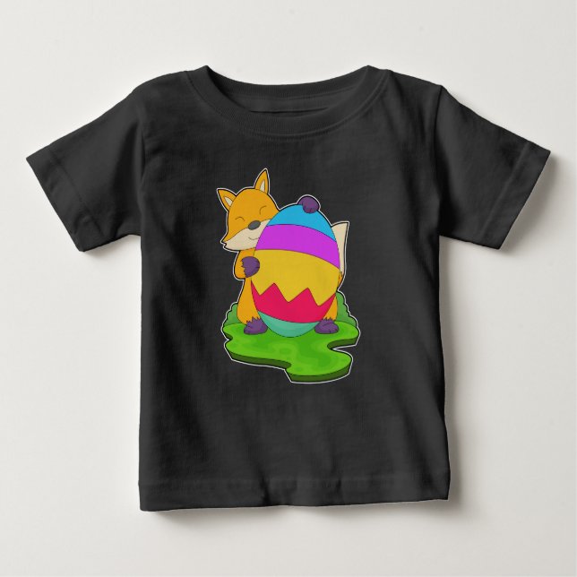 T-shirt Pour Bébé Oeuf de Pâques Renard (Devant)