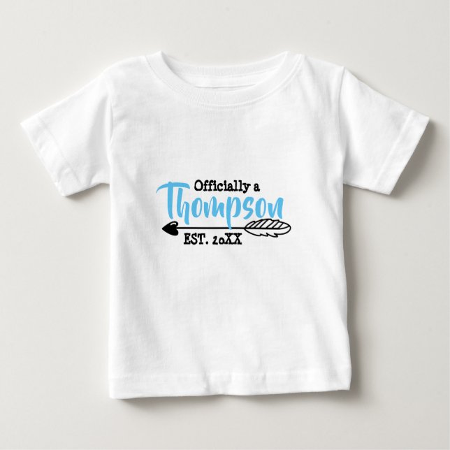 T-shirt Pour Bébé Officiellement une famille - adoptive adoptez - (Devant)