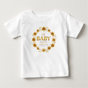 T-shirt Pour Bébé Oh Bébé Rose Gold Aquarelle Baby Shower