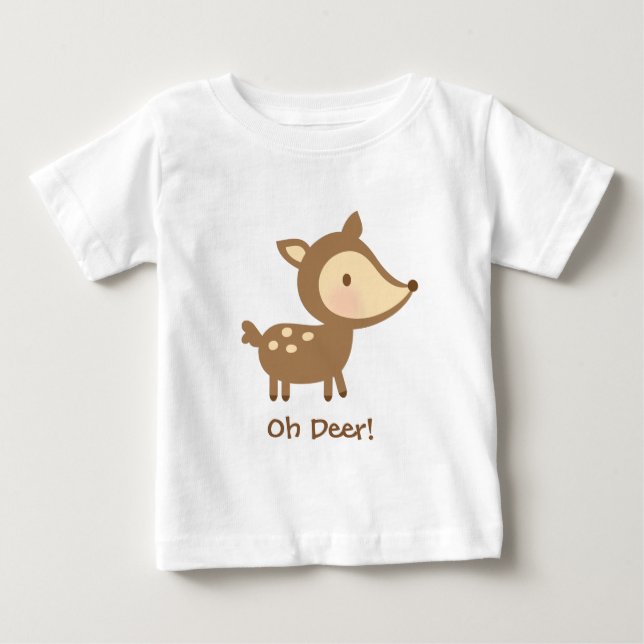 T-shirt Pour Bébé Oh humour mignon de calembour de cerfs communs (Devant)