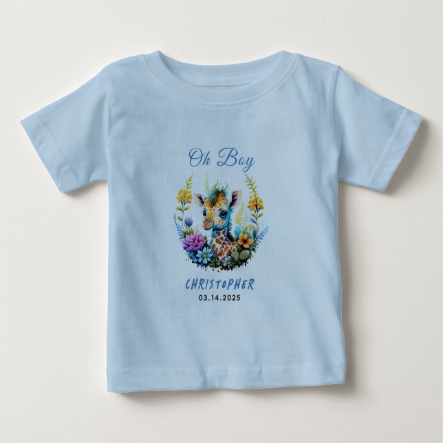 T-shirt Pour Bébé Oh mon Dieu ! Baby shower bébé Giraffe (Devant)