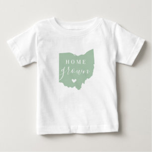T-shirt Pour Bébé Ohio - Grossissement de la maison   Carte d'état d