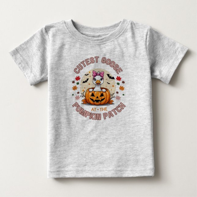 T-shirt Pour Bébé Oie croustillante à la chemise Citrouille - Adorab (Devant)