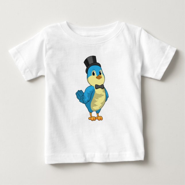 T-shirt Pour Bébé Oiseau comme marié avec ruban (Devant)