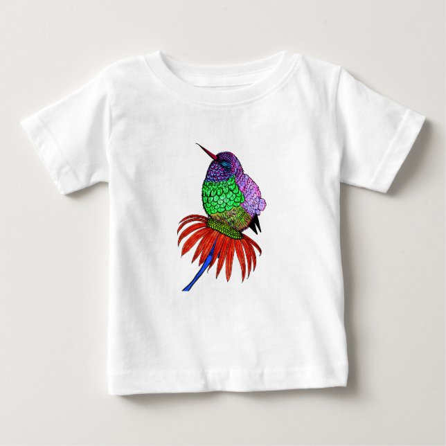 T-shirt Pour Bébé Oiseau-de-brousse vibrant (Devant)