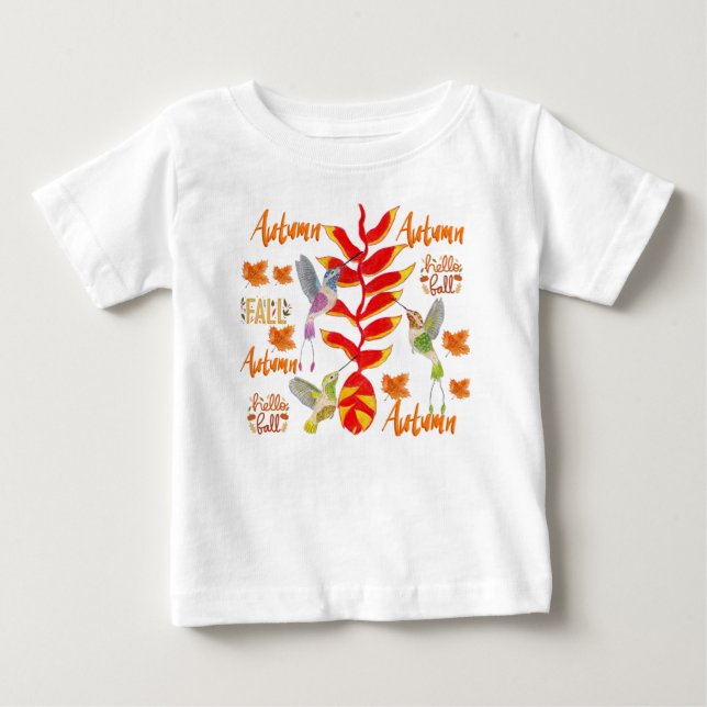 T-shirt Pour Bébé Oiseau de mer Automne /Automne (Devant)