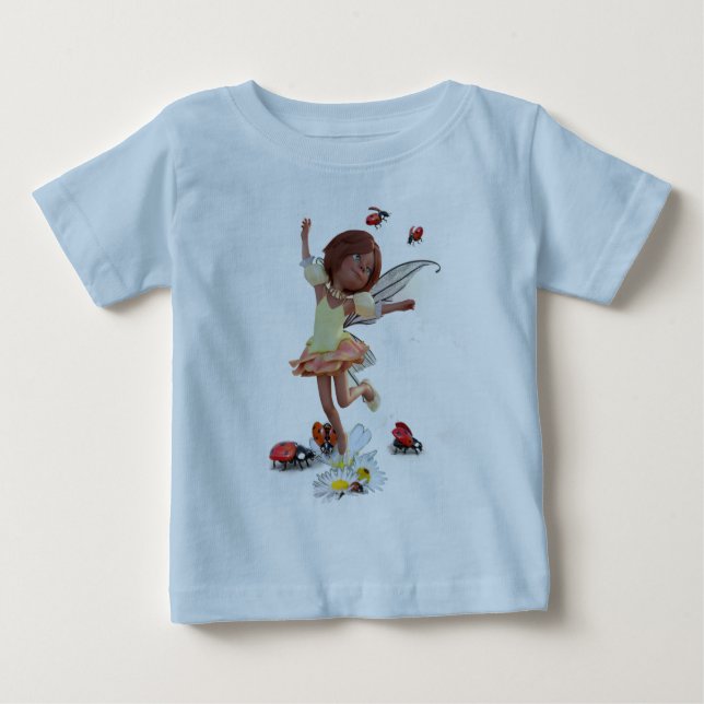 T-SHIRT POUR BÉBÉ OISEAUX-ÉCHES ET BOUTEILLES (Devant)