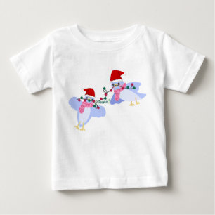 T-shirt Pour Bébé Oiseaux et lumières de Noël Baby Jersey