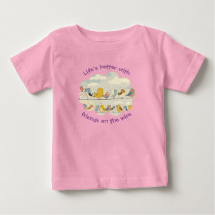 T-shirt Pour Bébé Oiseaux sur un fil