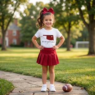 T-shirt Pour Bébé Oklahoma Fierté Locale Rouge Grenat et Noir