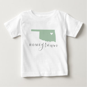 T-shirt Pour Bébé Oklahoma Maison cultivée   Carte d'état des couleu