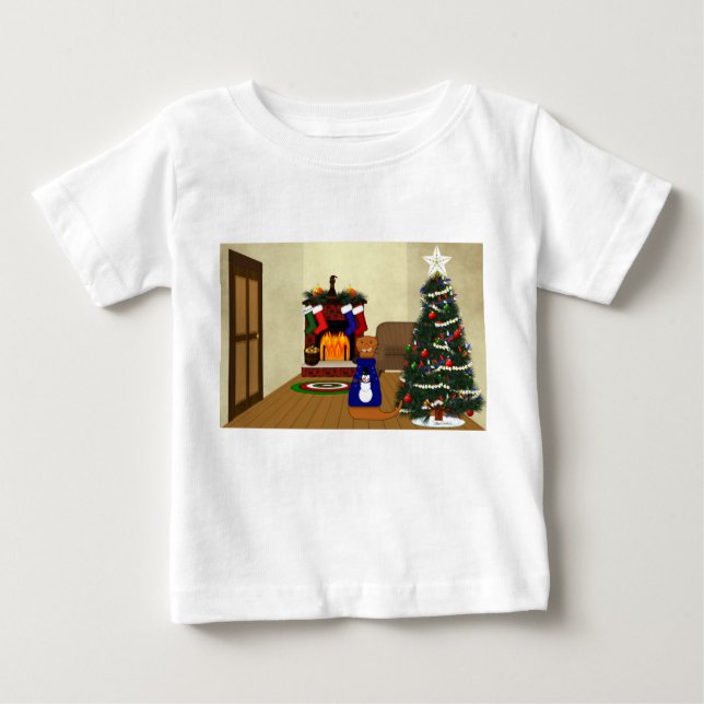 T-shirt Pour Bébé Oliver Le Noël de l'Otter (Devant)