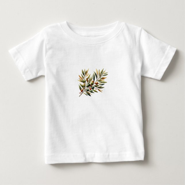T-shirt Pour Bébé olives arbre rose pour enfants (Devant)