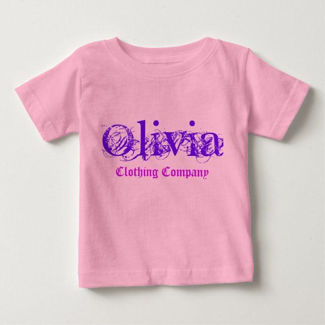 T-shirt Pour Bébé Olivia Nom Compagnie de Vêtements Baby Shirts (Devant)