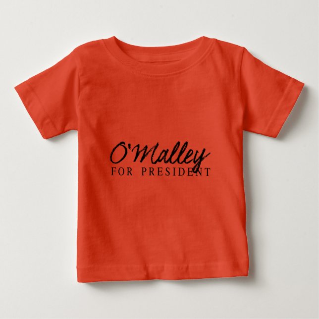 T-shirt Pour Bébé O'Malley Pour La Signature Du Président (Devant)