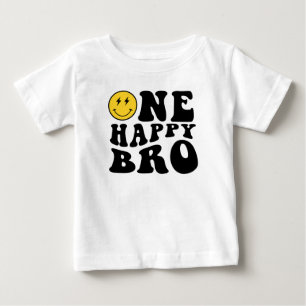 T-shirt Pour Bébé One Happy Bro Smile Boy 1er Birthday Matching
