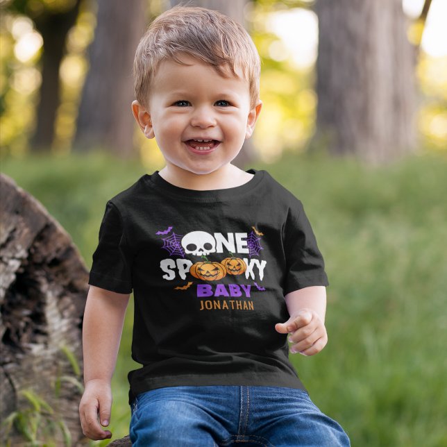 T-shirt Pour Bébé One Spooky Baby, Fun Halloween Family (Créateur téléchargé)