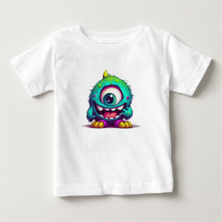 T-shirt Pour Bébé Onecru B est le petit monstre joyeux et à un oeil