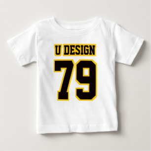 T-shirt Pour Bébé OR NOIR BLANC AVANT 3/4 Raglan à manches