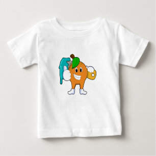 T-shirt Pour Bébé Orange comme Peintre avec pinceau