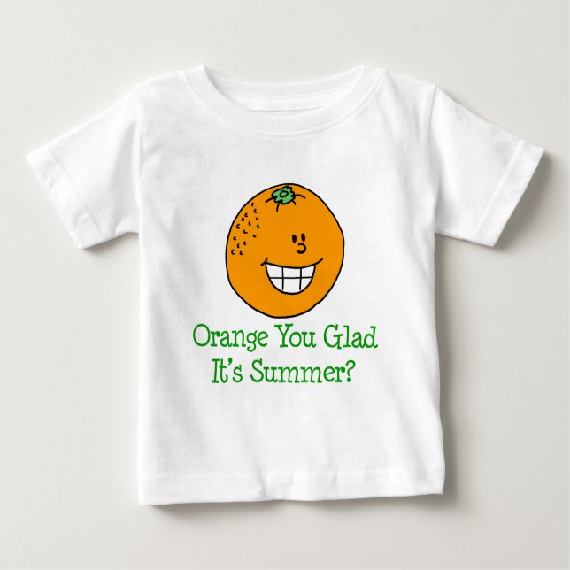 T-shirt Pour Bébé Orange Vous êtes content C'est été (Devant)