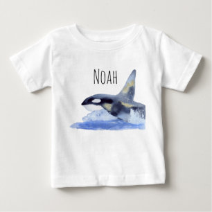 T-shirt Pour Bébé Orca avec or et nom personnalisable