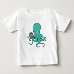 T-shirt Pour Bébé Ordinateur portable Octopus