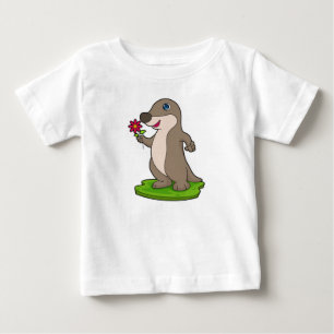 T-shirt Pour Bébé Otter à fleurs