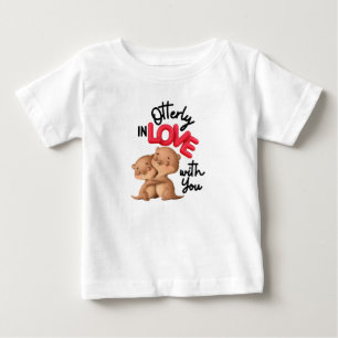 T-shirt Pour Bébé Otterly in Love with You ! - Bonne Saint Valentin