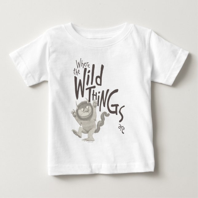 T-shirt Pour Bébé Où les choses sauvages sont citées (Devant)