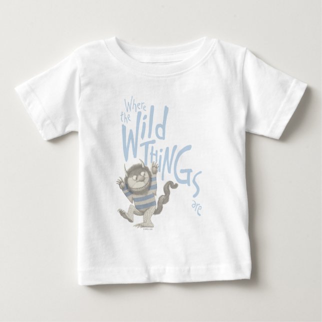 T-shirt Pour Bébé Où les choses sauvages sont citées - Bleu (Devant)