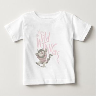 T-shirt Pour Bébé Où les choses sauvages sont citées - rose