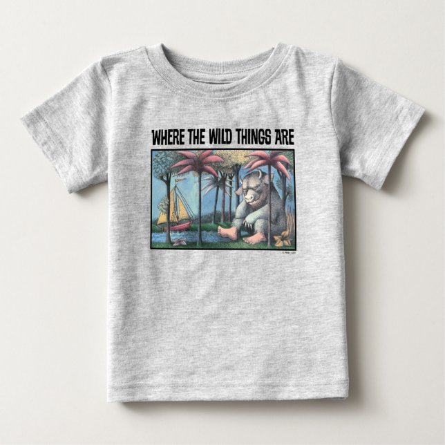 T-shirt Pour Bébé Où Sont Les Choses Sauvages | Couverture de livre (Devant)